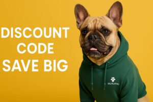 Person applying a Spark Paws discount code at checkout for dog gear