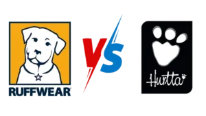 Ruffwear and Hurtta logos side by side with a 'vs' in between, indicating a comparison between the two brands.